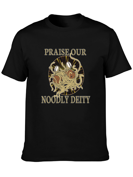 Camiseta Negra Flying Spaghetti Monster
