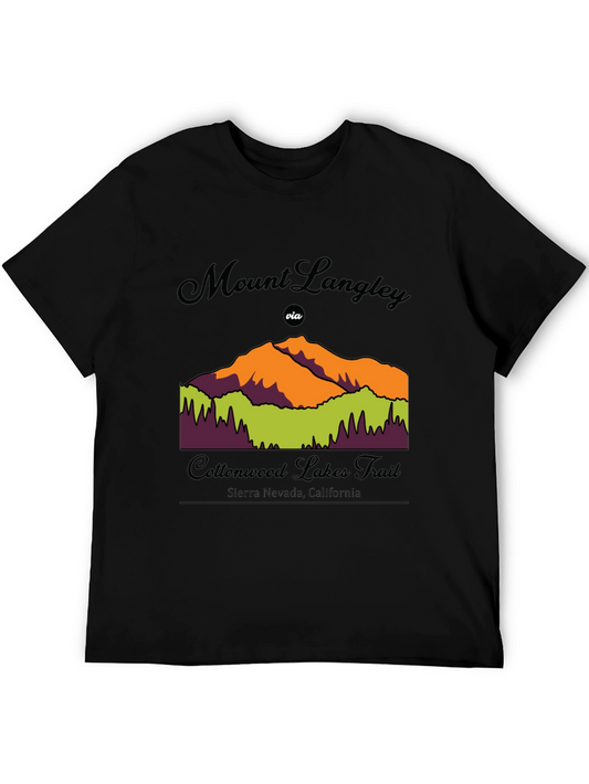 Camiseta Negra Mount Langley Trail para Aventura al Aire Libre