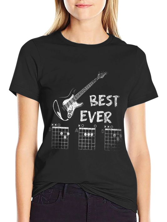 Camiseta Negra Guitarra BEST EVER y Acordes