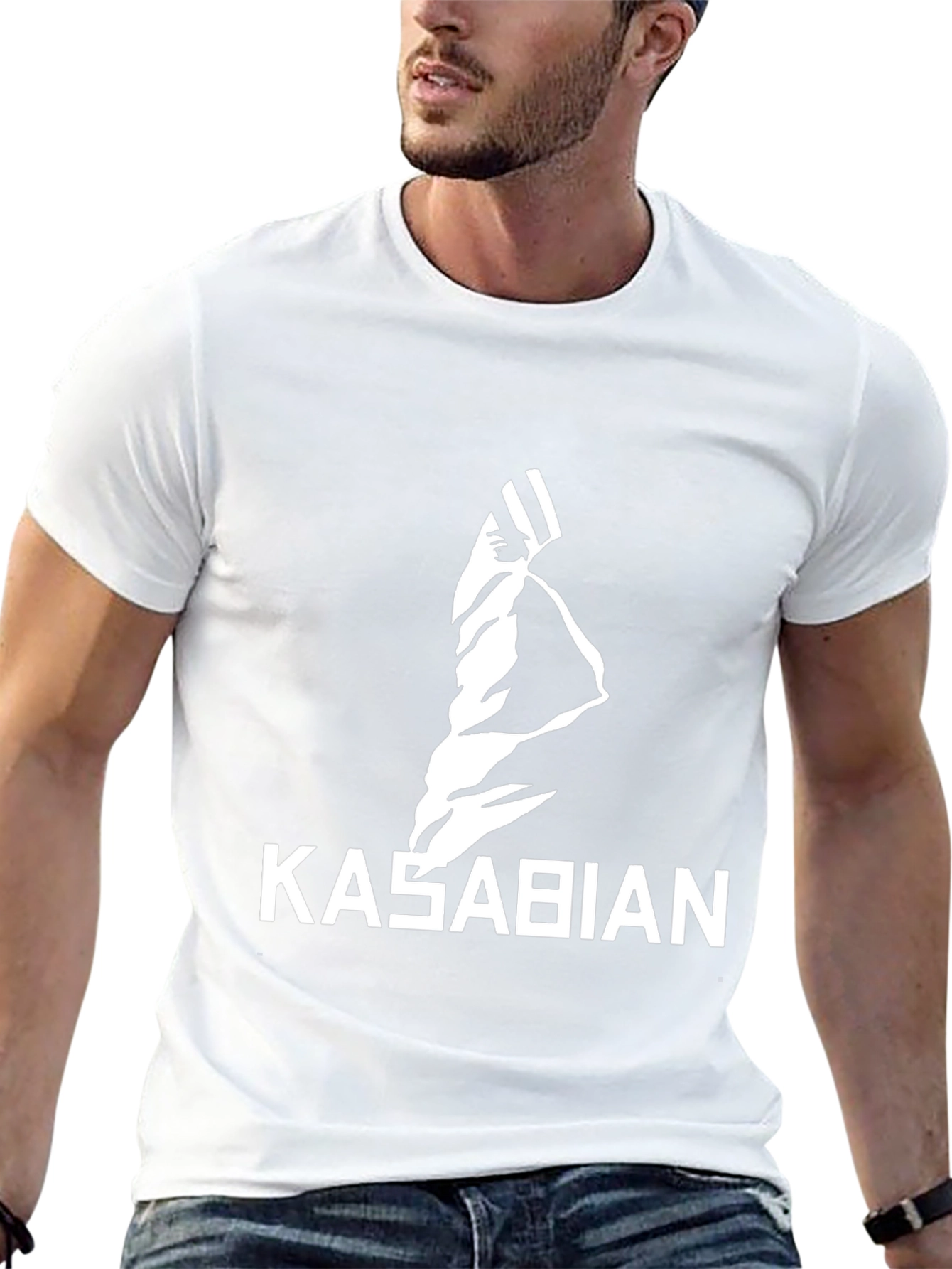 Camiseta Negra Kasabian Diseño Gráfico Hombre