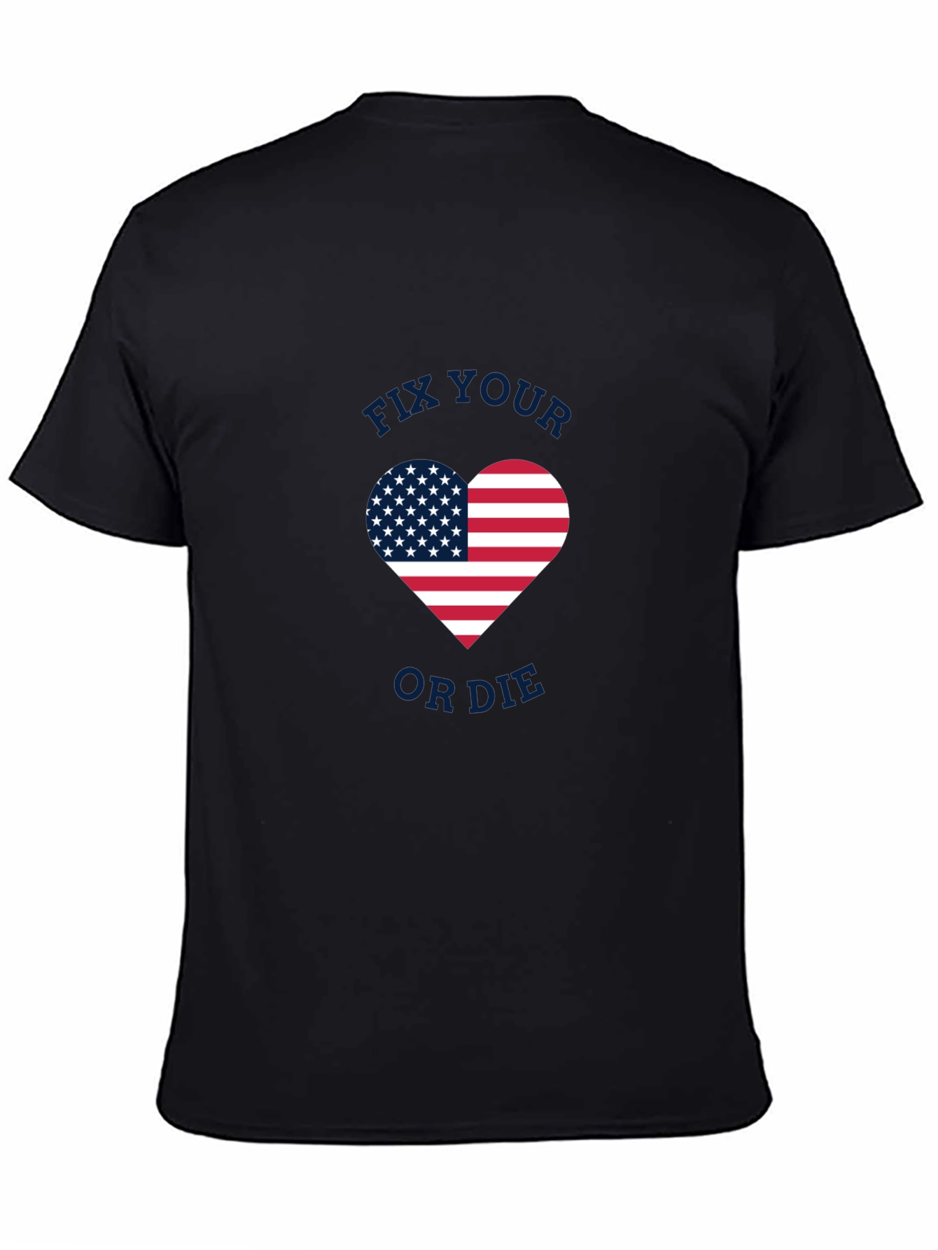 Camiseta Negra con Corazón Patriótico