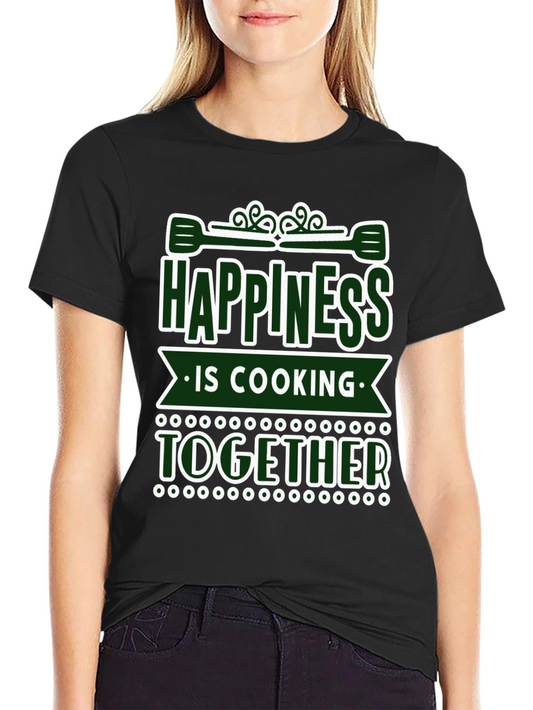 Camiseta Negra Felicidad es Cocinar Juntos