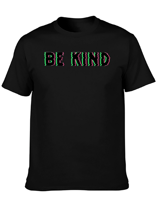 Camiseta Negra Be Kind con Diseño Glitch