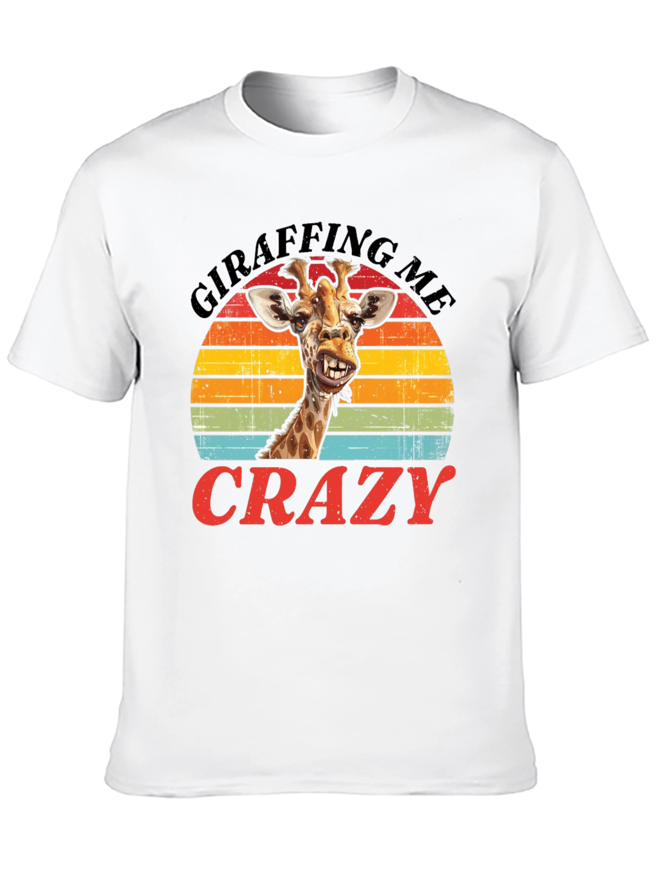 Camiseta Negra con Diseño de Jirafa Divertida