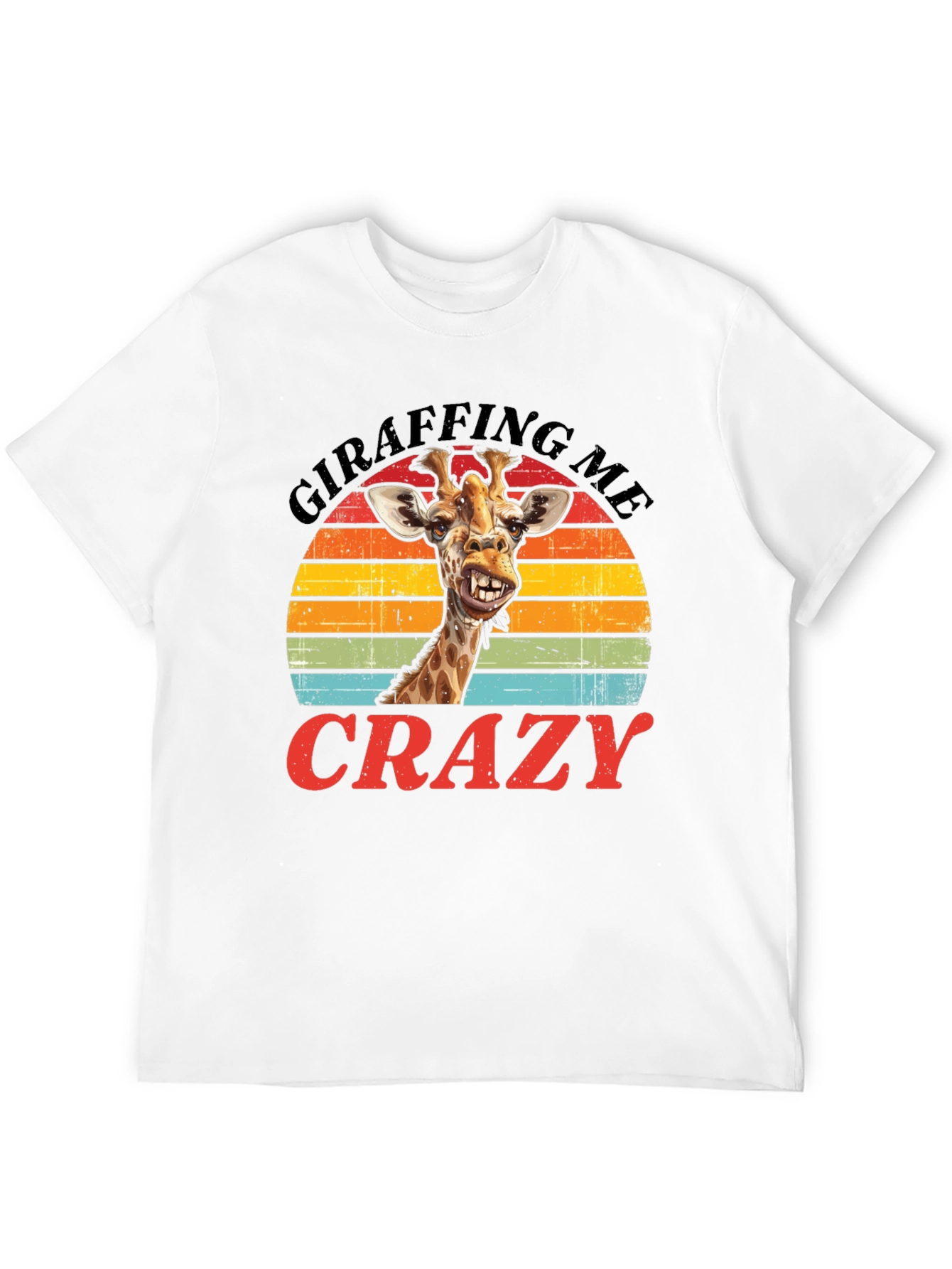Camiseta Negra con Diseño de Jirafa Divertida