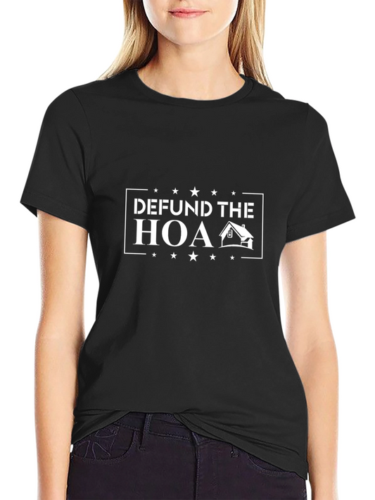 Camiseta Negra Defund The HOA para Hogar