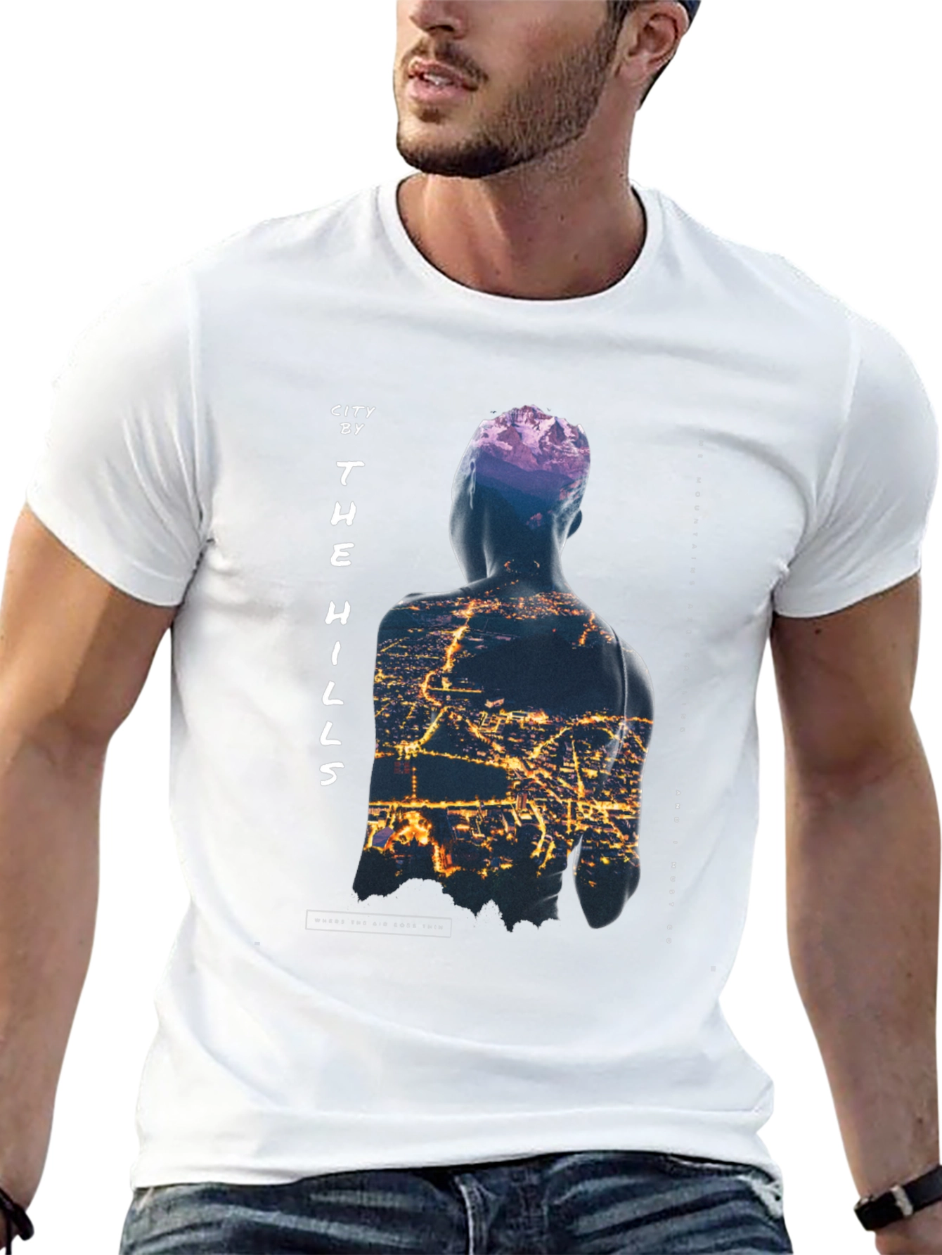 Camiseta Negra City by the Hills para Hombre