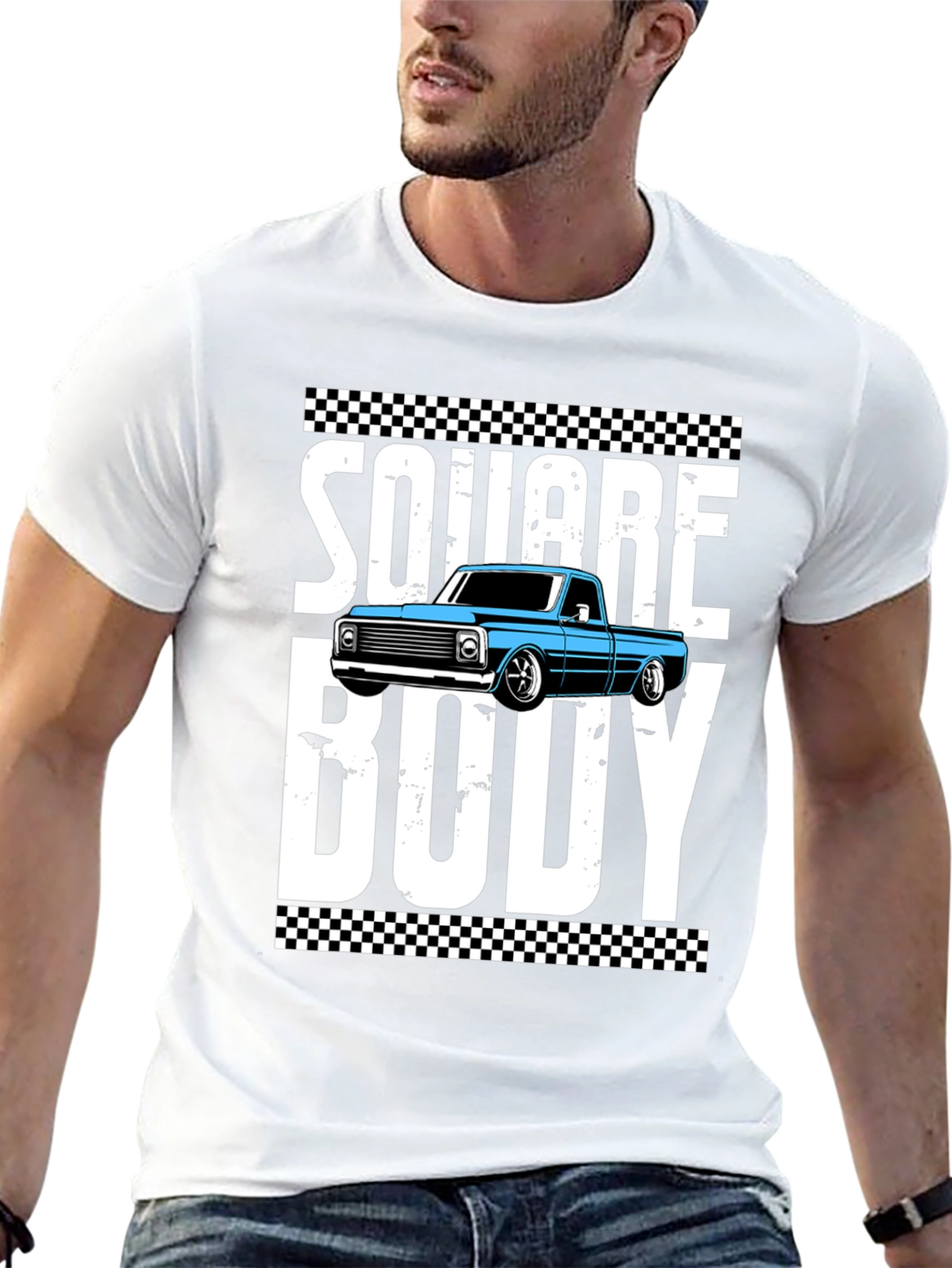 Camiseta Hombre Square Body Coche Clásico