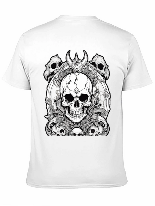 Camiseta Negra Calaveras Diseño Gótico