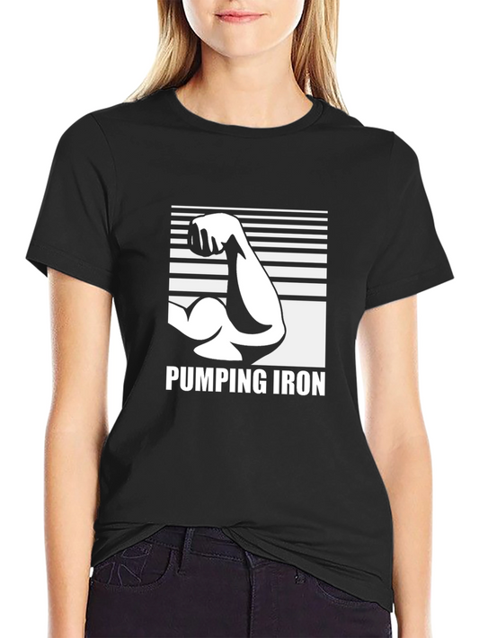 Camiseta Negra Pumping Iron - Para Amantes del Gym
