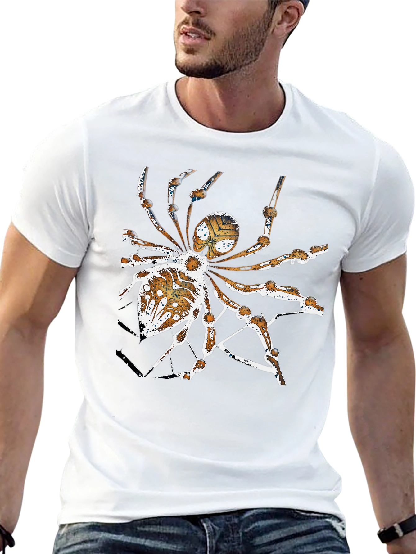 Camiseta Negra con Diseño de Araña