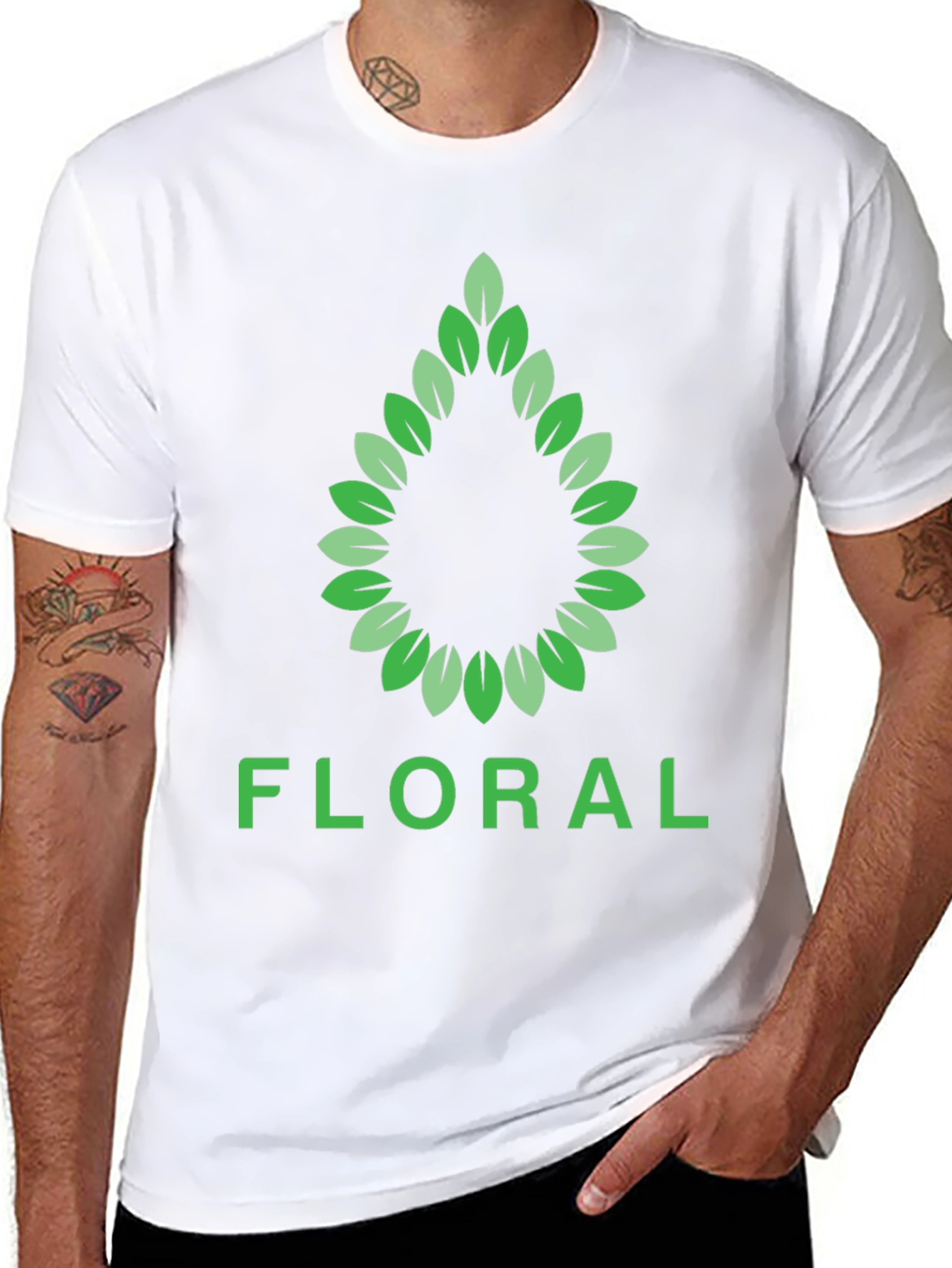 Camiseta Negra Floral Hombre - Diseño Elegante