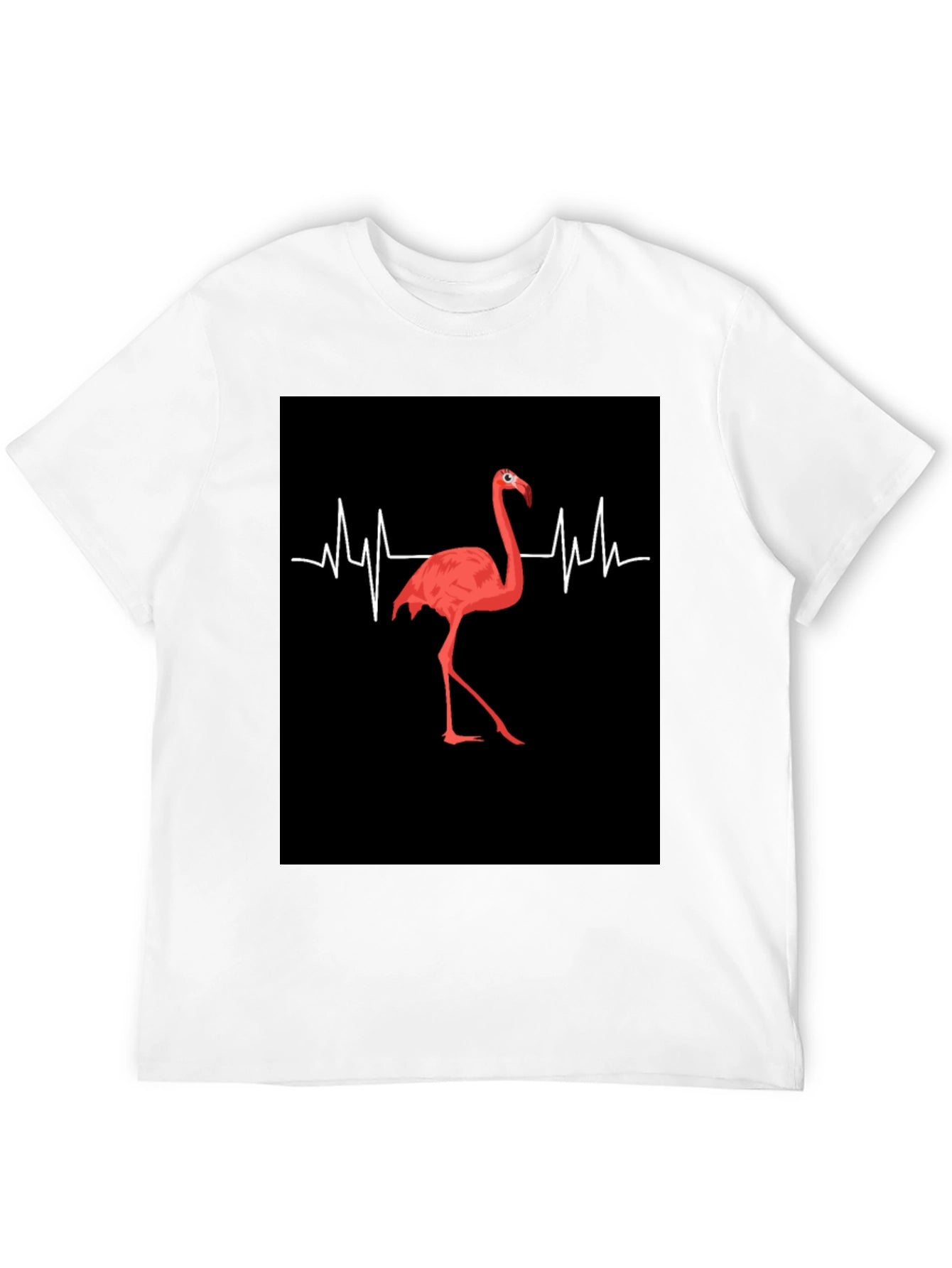 Camiseta Negra con Diseño de Flamenco y Ritmo Cardíaco