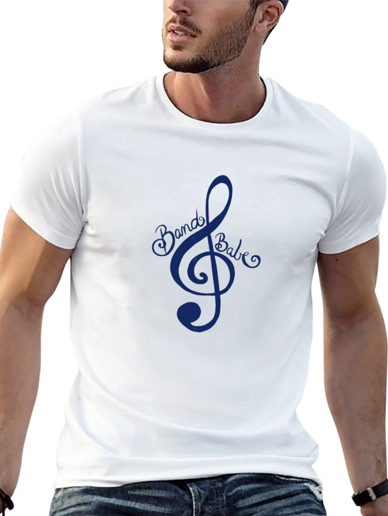 Camiseta Negra Hombre: Clave de Sol Band Babe