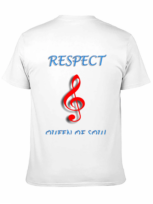 Camiseta Negra Respect Queen of Soul con Clave de Sol Roja