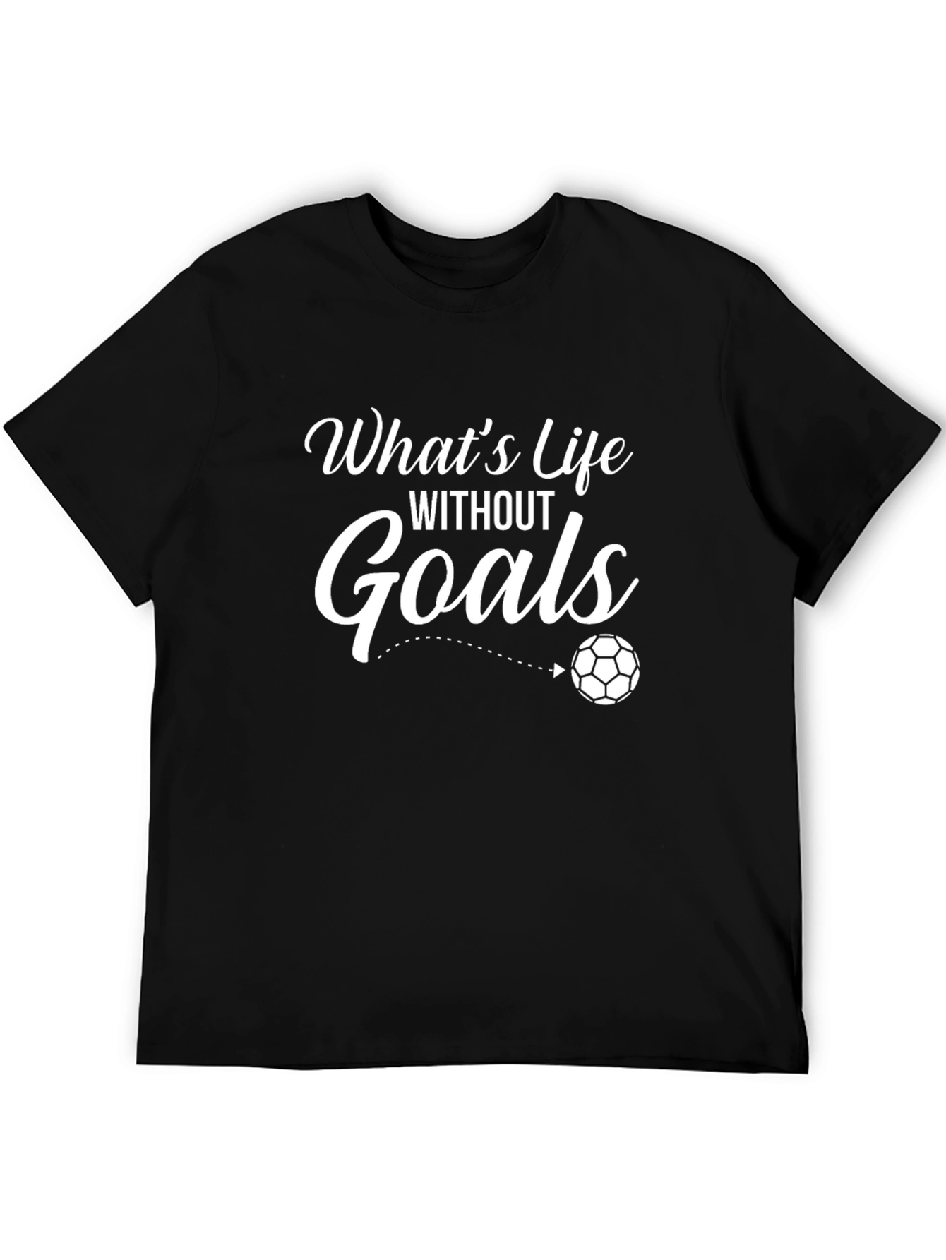 Camiseta Negra con Diseño Fútbol Whats Life Without Goals