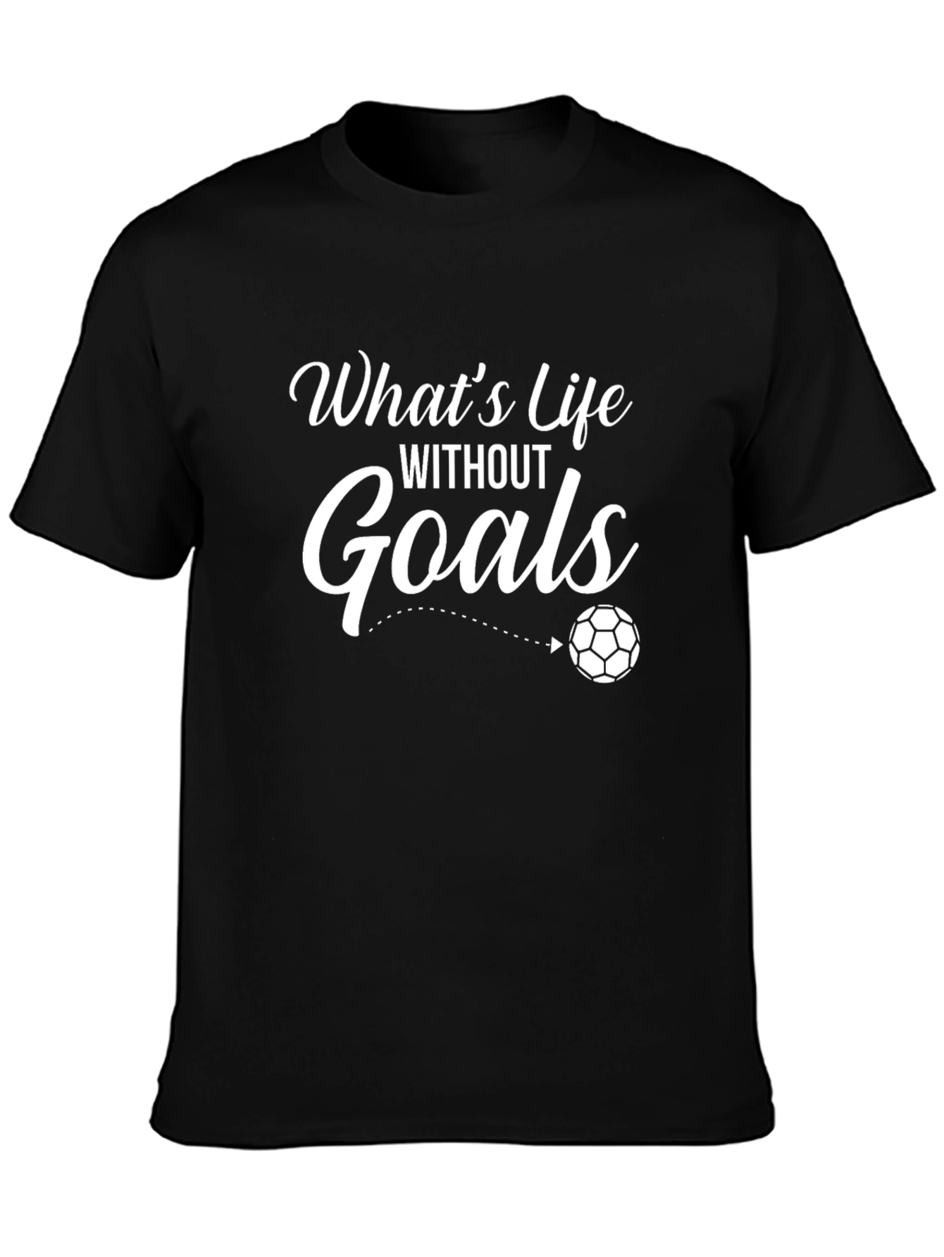 Camiseta Negra con Diseño Fútbol Whats Life Without Goals