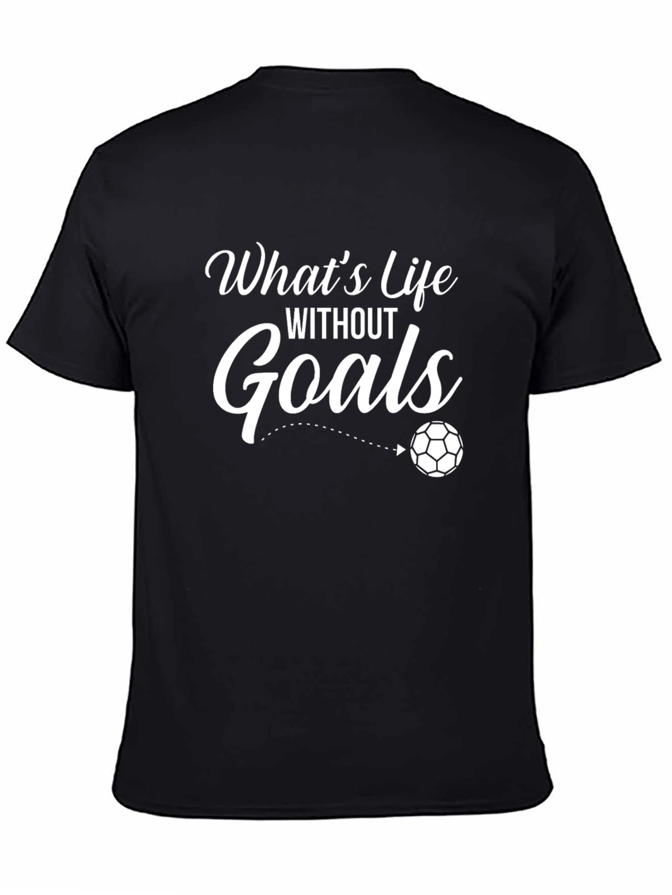 Camiseta Negra con Diseño Fútbol Whats Life Without Goals