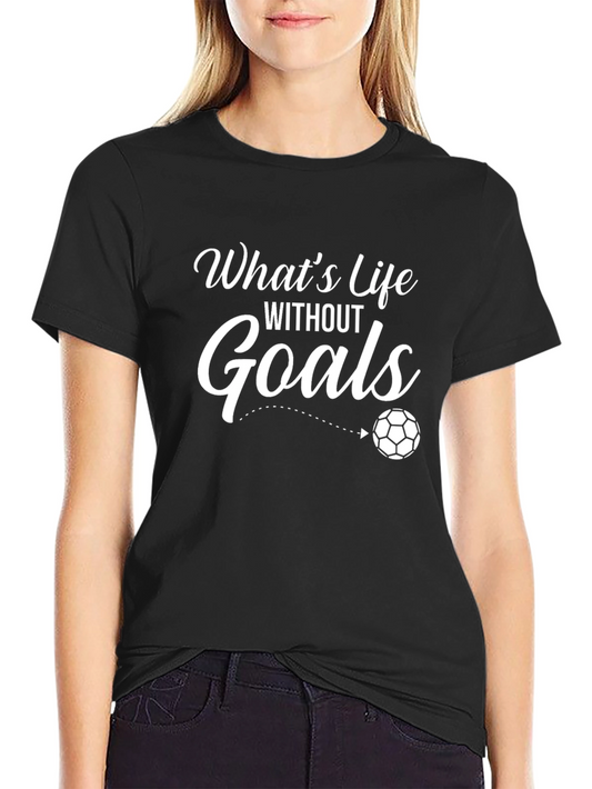 Camiseta Negra con Diseño Fútbol Whats Life Without Goals