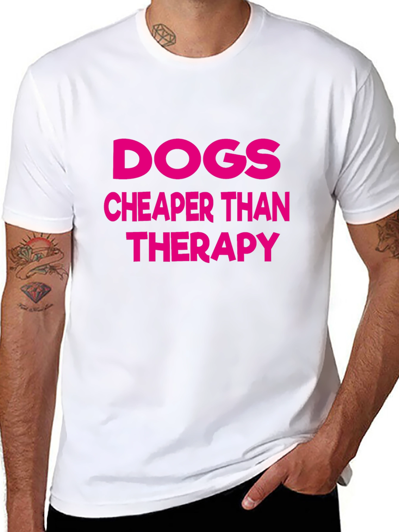 Camiseta Negra: ¡Perros Más Baratos Que Terapia!