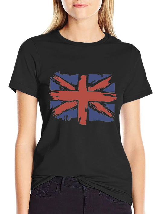Camiseta Hombre Negra con Diseño Bandera Británica