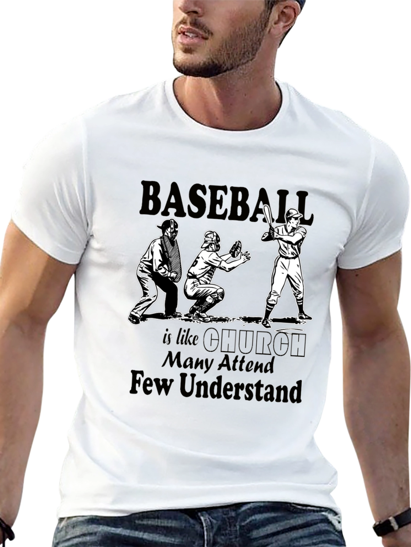 Camiseta Negra Baseball is Like Church