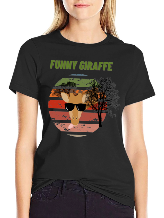 Camiseta Gráfica Jirafa Divertida para Hombre