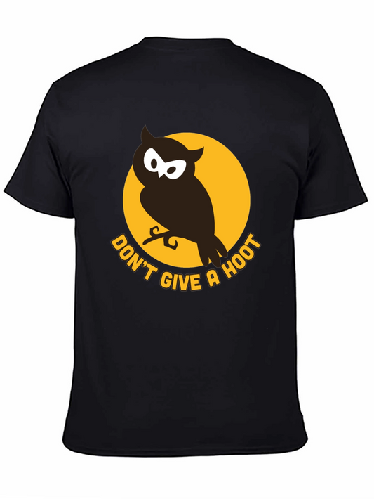 Camiseta Negra con Diseño de Búho Dont Give a Hoot