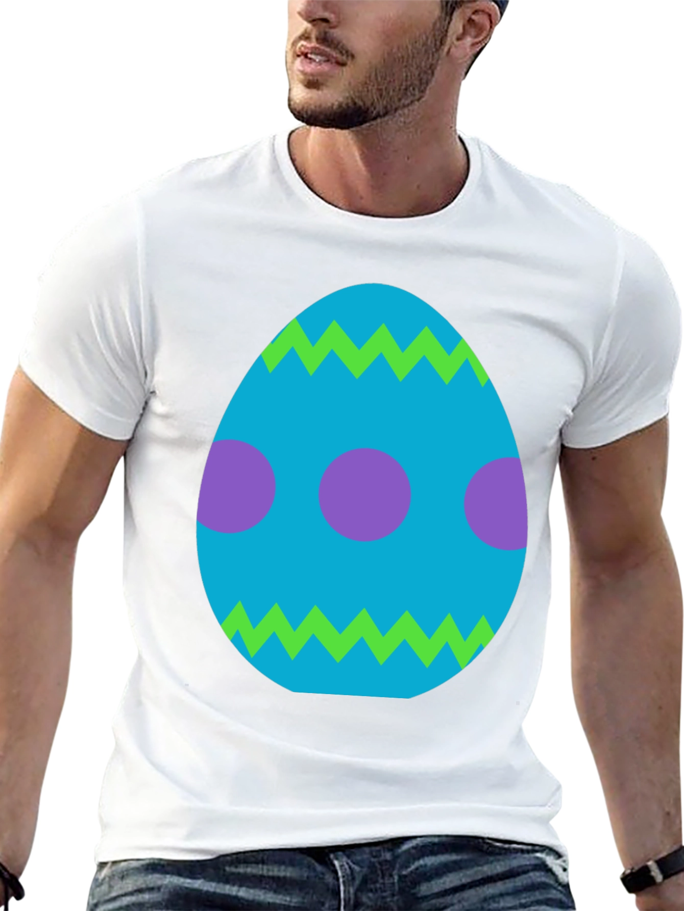 Camiseta Negra con Diseño de Huevo de Pascua