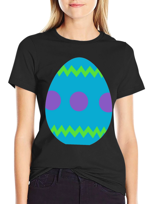 Camiseta Negra con Diseño de Huevo de Pascua