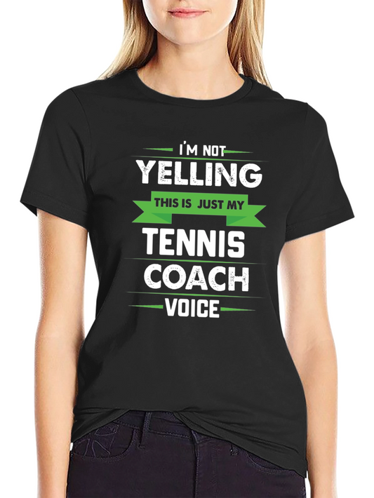 Camiseta Negra Entrenador de Tenis - Voz Fuerte
