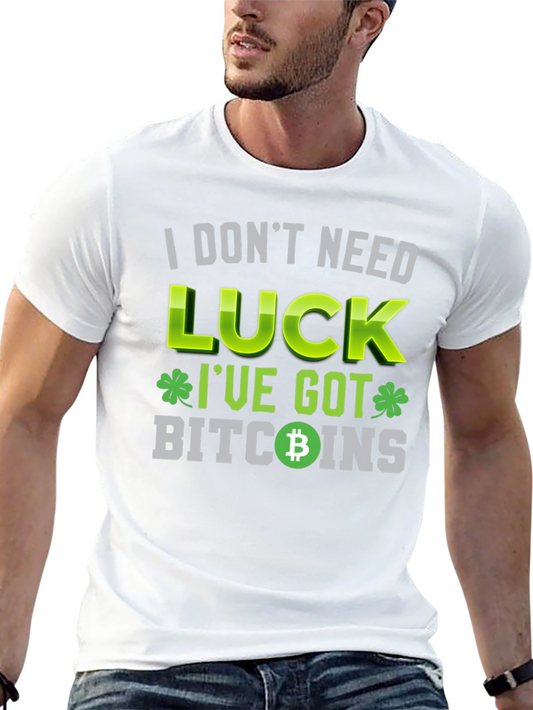 Camiseta Negra: No Necesito Suerte Tengo Bitcoins