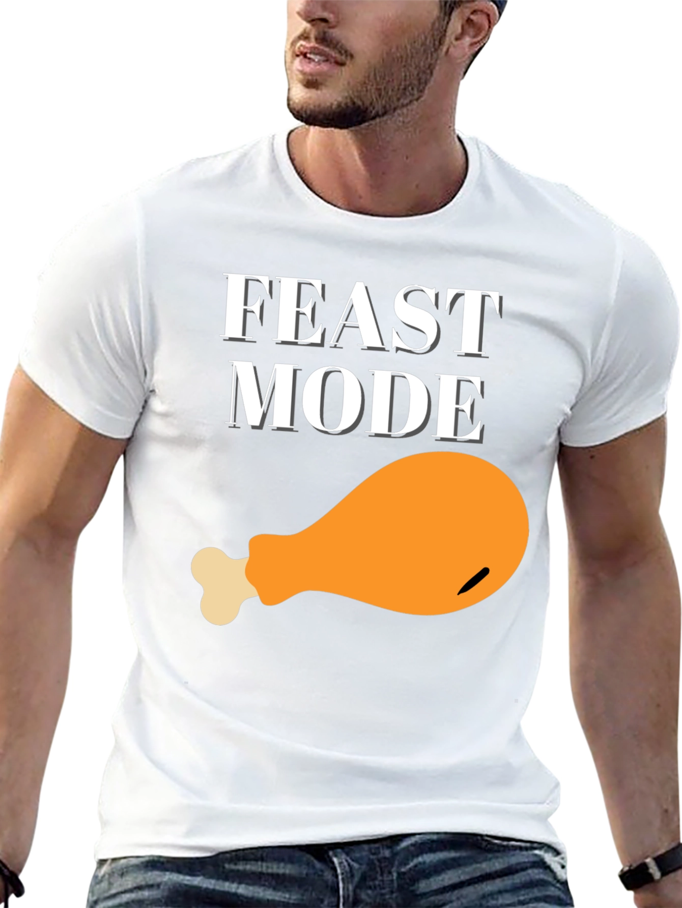 Camiseta Modo Festín con diseño de muslo de pollo