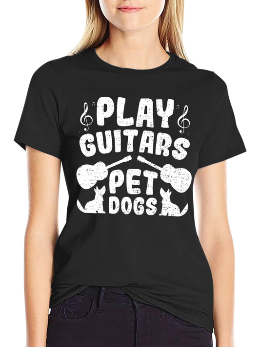 Camiseta Negra Guitarras y Perros