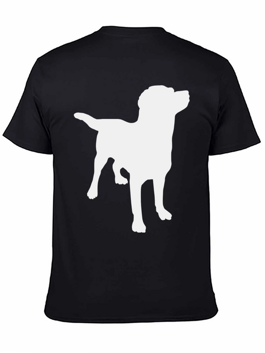 Camiseta Negra con Silueta de Perro Labrador