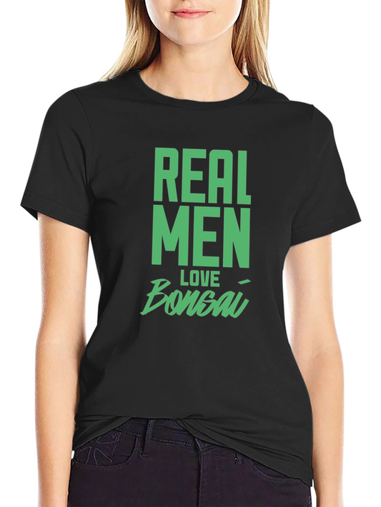 Camiseta Negra Hombre: Real Men Love Bonsai