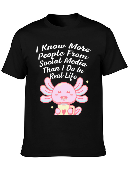 Camiseta Negra Axolotl Redes Sociales