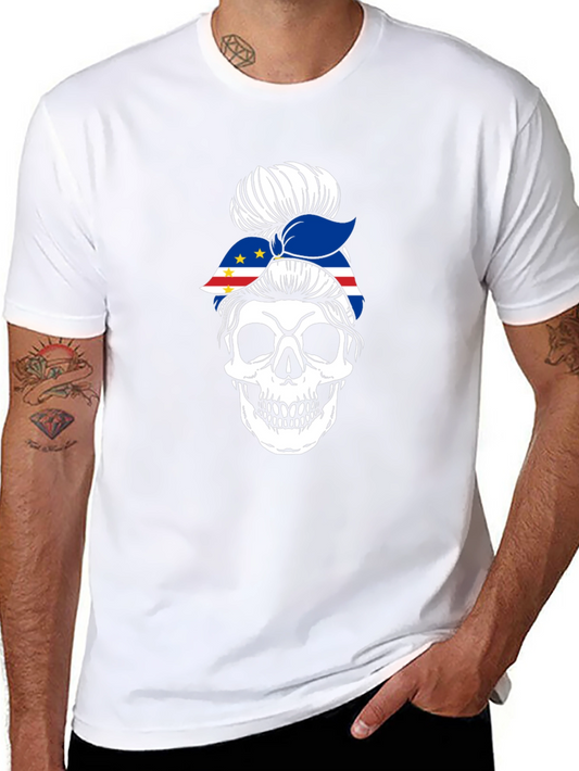 Camiseta Calavera Moño Bandera Cabo Verde