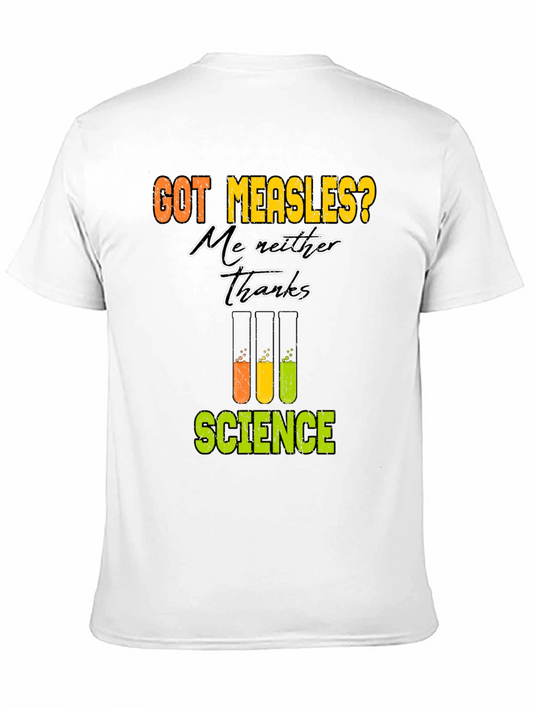 Camiseta Negra de Ciencia: ¡No al Sarampión!