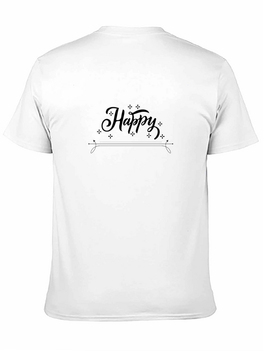 Camiseta Negra Hombre - Diseño Happy