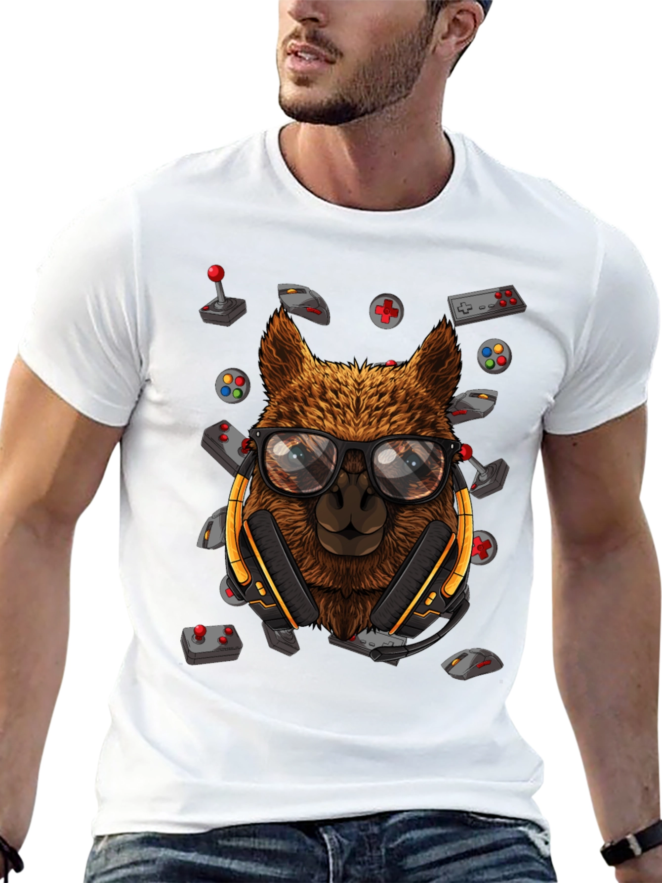 Camiseta Negra con Diseño de Llama Gamer