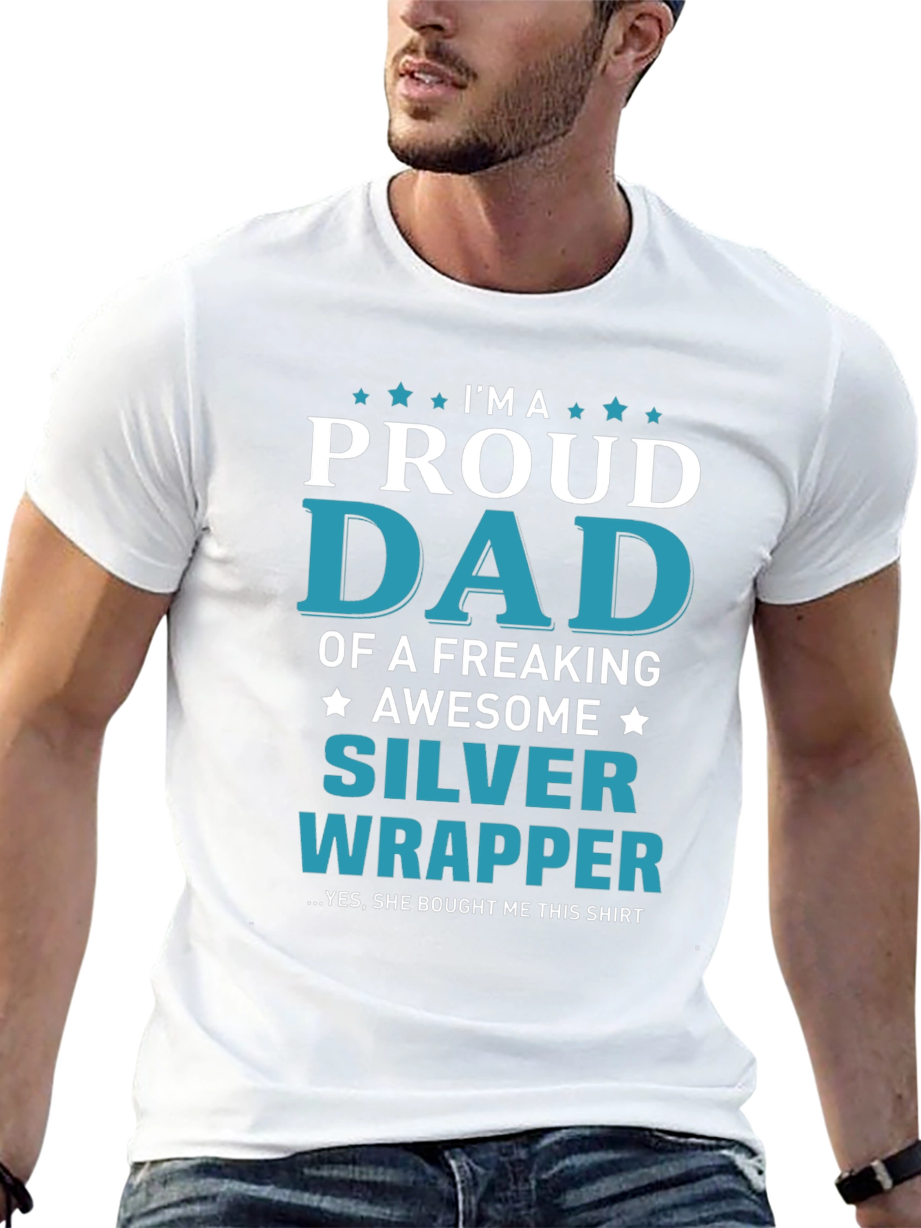 Camiseta Negra Proud Dad of a Silver Wrapper