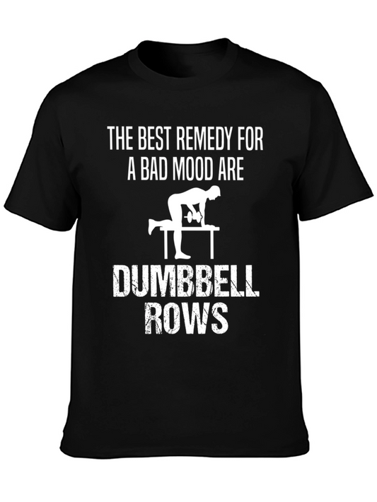 Camiseta Negra: Dumbbell Rows El Mejor Remedio