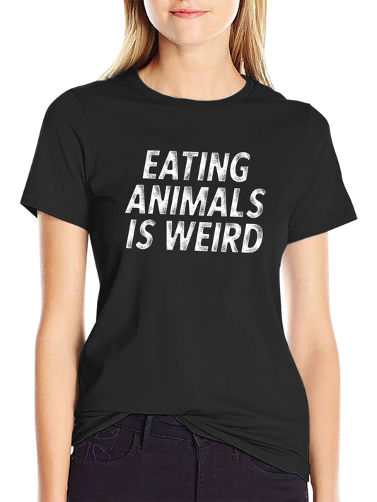 Camiseta Negra: Eating Animals Is Weird