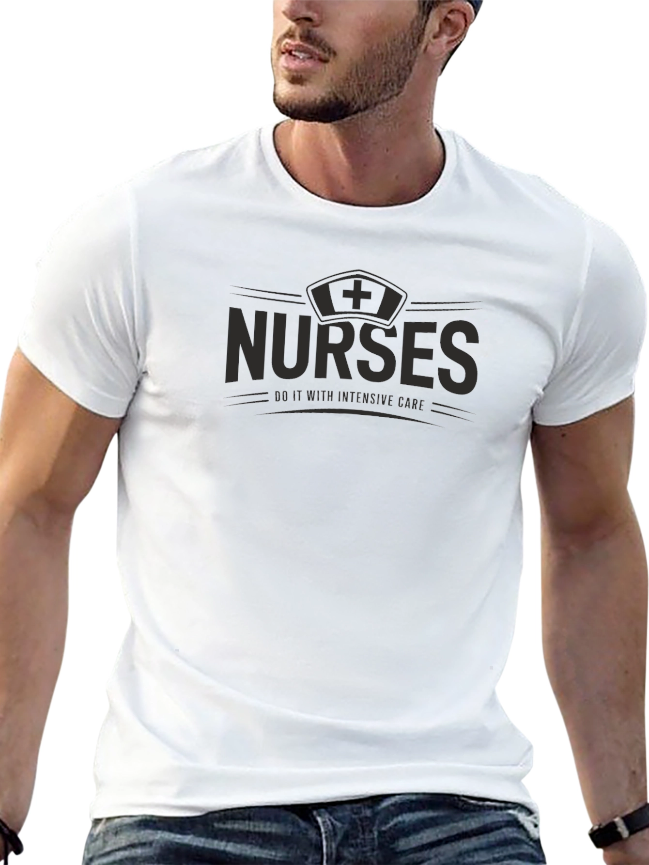Camiseta Negra Nurses Do It With Intensive Care