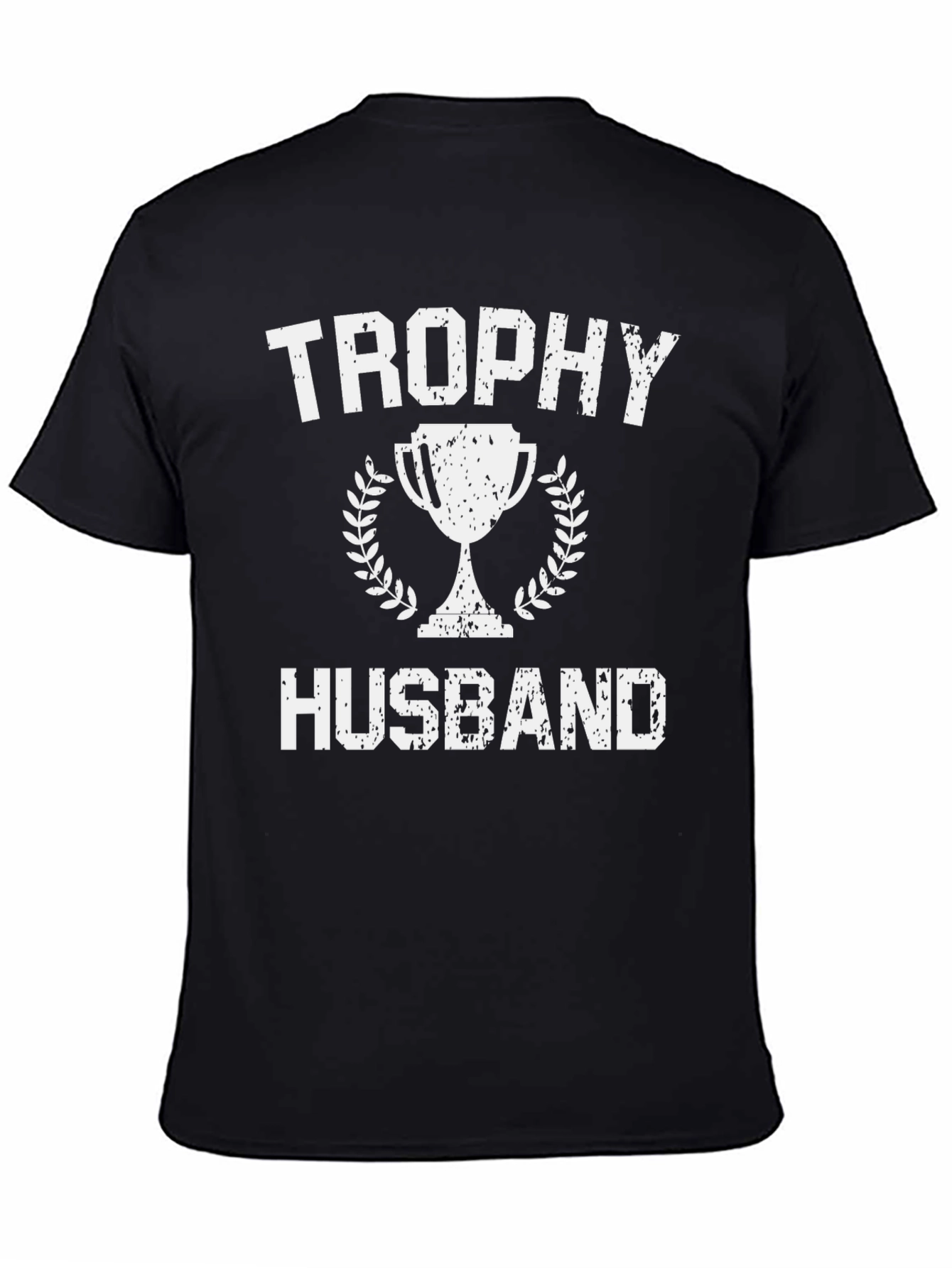 Camiseta Hombre Trophy Husband Negra