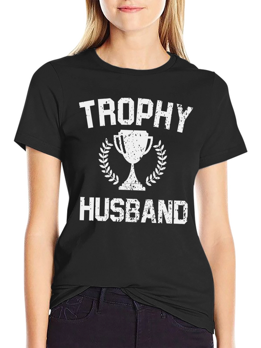 Camiseta Hombre Trophy Husband Negra