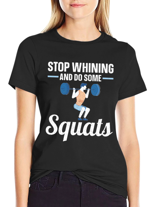 Camiseta Hombre Negra con Diseño Motivacional Squats