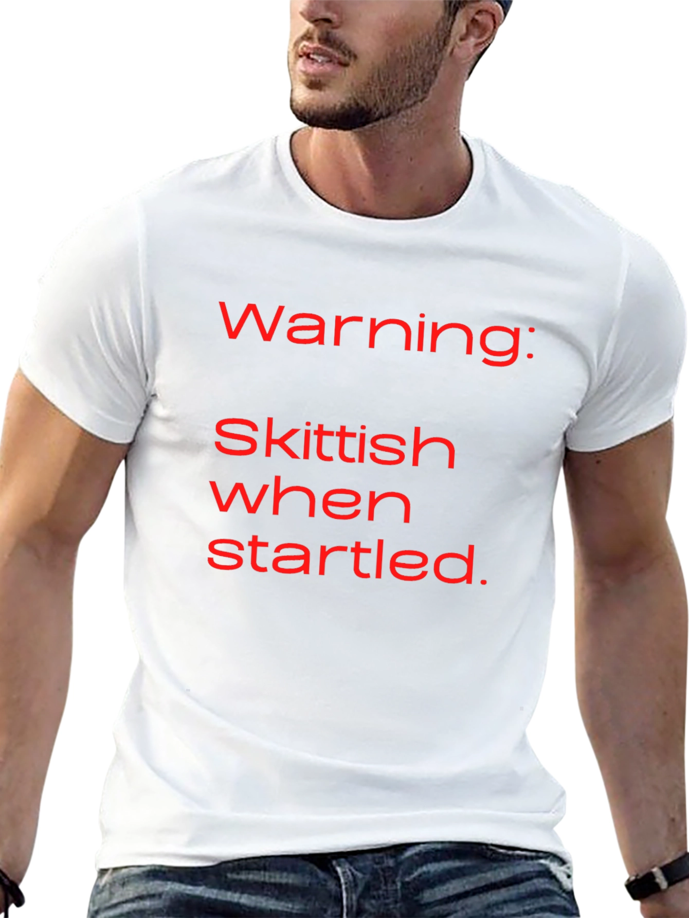 Camiseta Negra con Mensaje Divertido: ¡Skittish!