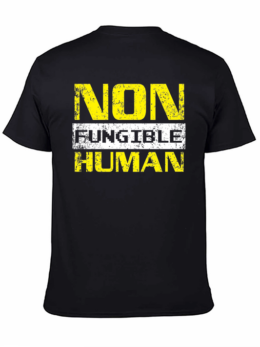 Camiseta Hombre: No Fungible Human - Diseño Único